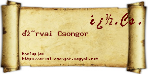 Árvai Csongor névjegykártya