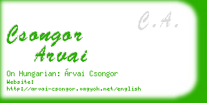 csongor arvai business card